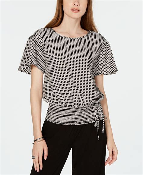 women michael kors tops|Michael Kors smocked waist top.